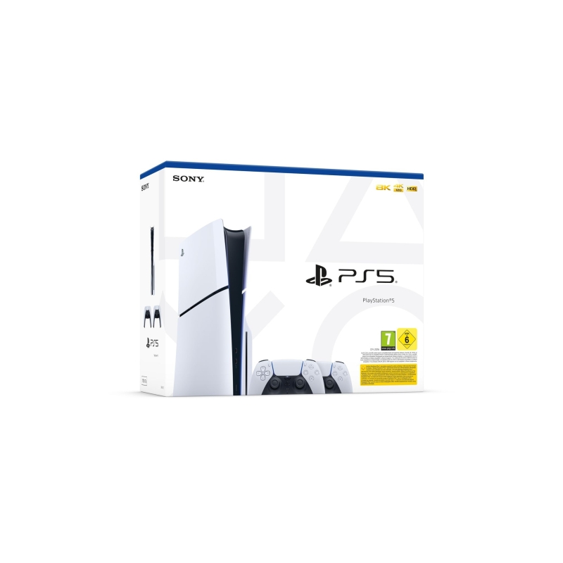 Sony PlayStation 5 PS5 - 1TB Standard Slim Blanc + 2 consoles DualSense