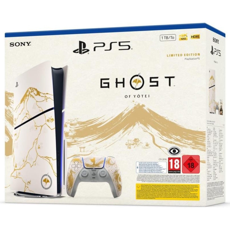 Sony PS5 Console 1TB Ghost of Yotei Gold Limited Edition White Slim